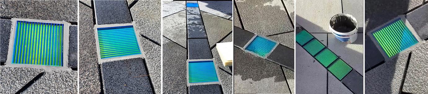 glass tiles in situ by andrew moor assoicates